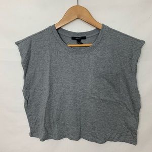 NWT F21 Gray Sleeveless Crop Top